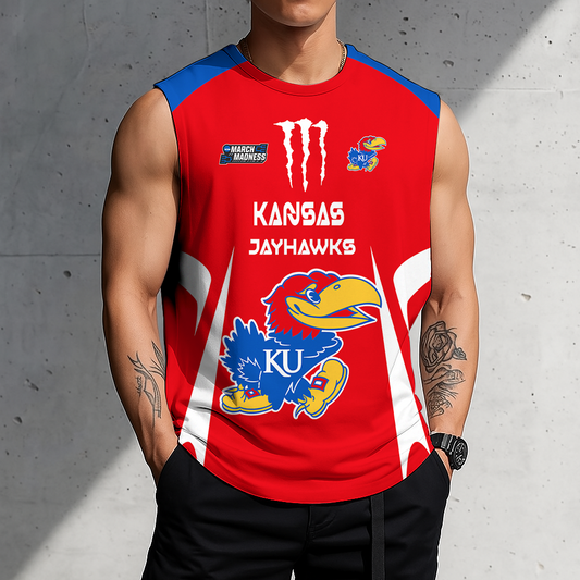 ACTIVE OFFER - NEW CUSTOMIZED | NCAA MAM01 KSJ KS JAYHAWKS MEN'S GYM SHIRT