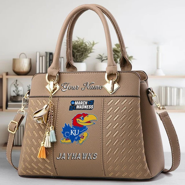 VIRAL EDITON - NEW CUSTOMIZED NCAA MAM01 KSJ KS JAYHAWKS ZIP HANDBAG MULTICOLOR