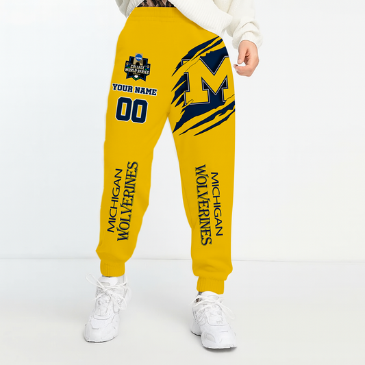 LIMITED DROP - NEW CUSTOMIZED | NCAA CWS01 MIW MI WOLVERINES UNISEX LONG PANTS