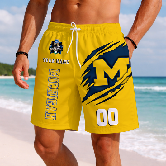 LIMITED DROP - NEW CUSTOMIZED | NCAA CWS01 MIW MI WOLVERINES SHORT PANTS