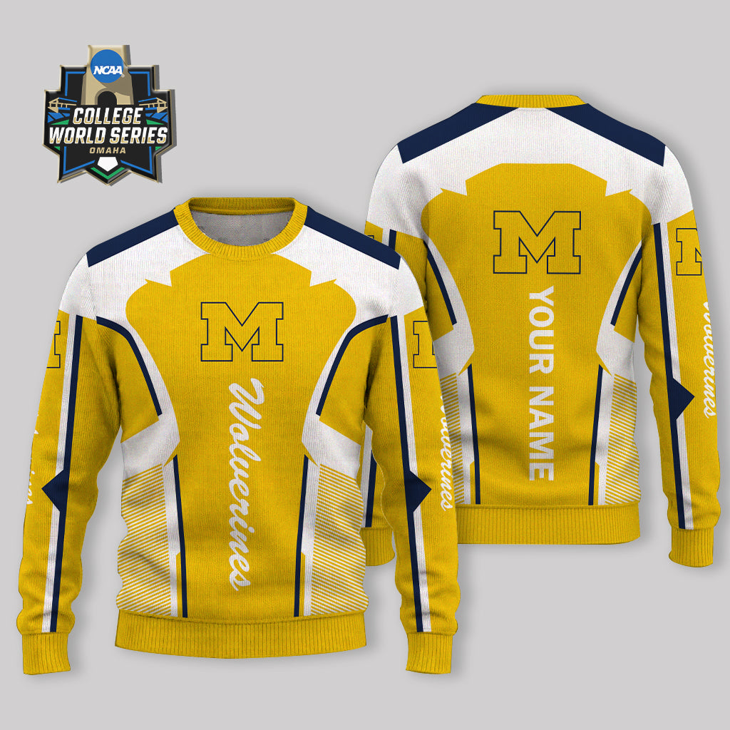 LIMITED EDITION - NEW CUSTOMIZED NCAA CWS01 MIW MICHIGAN WOLVERINES UGLY SWEATER