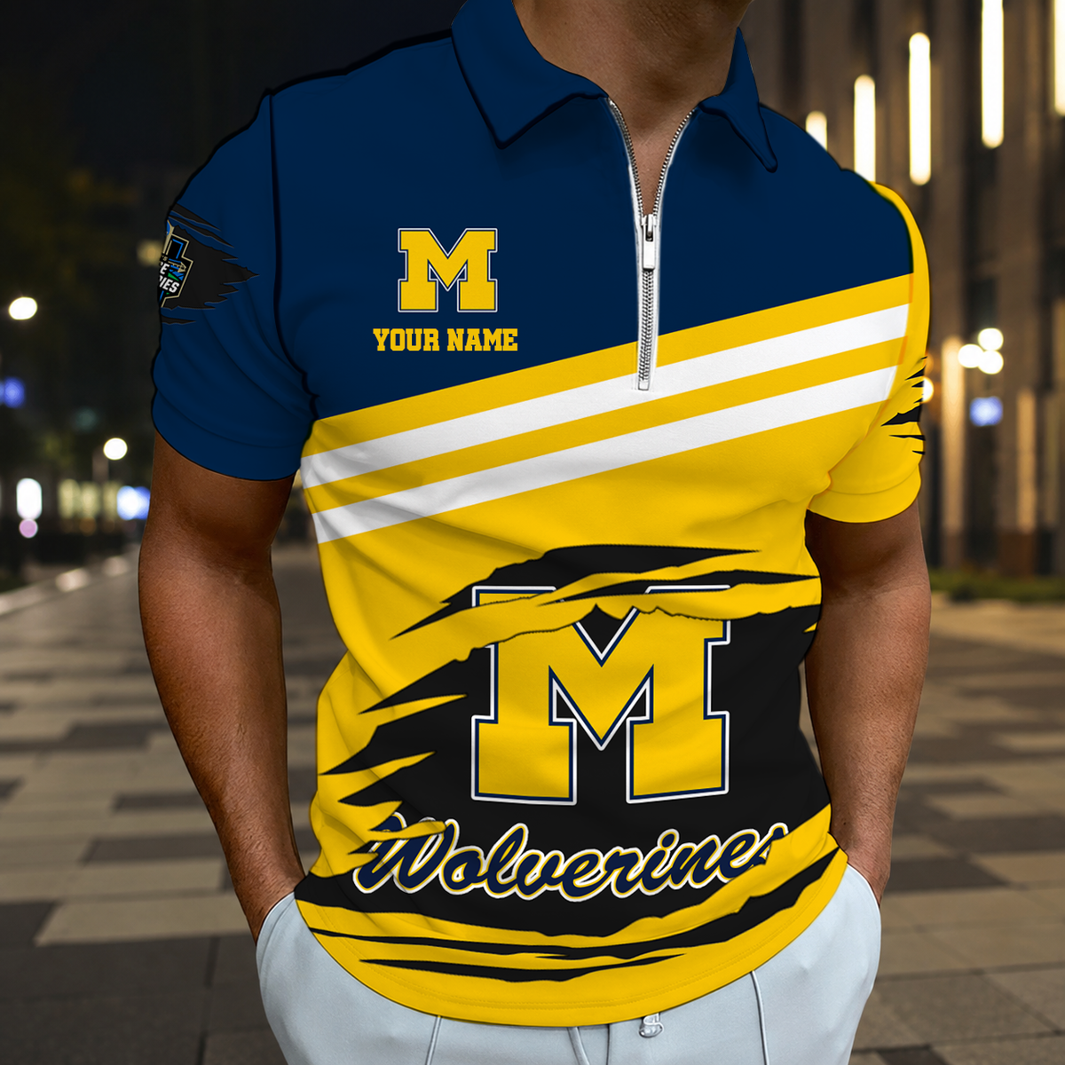 SPECIAL EDITION - NEW CUSTOMIZED NCAA CWS01 MIW MICHIGAN WOLVERINES T-SHIRT, POLO SHIRT, ZIP POLO SHIRT, SWEATSHIRT, HOODIE & ZIP HOODIE