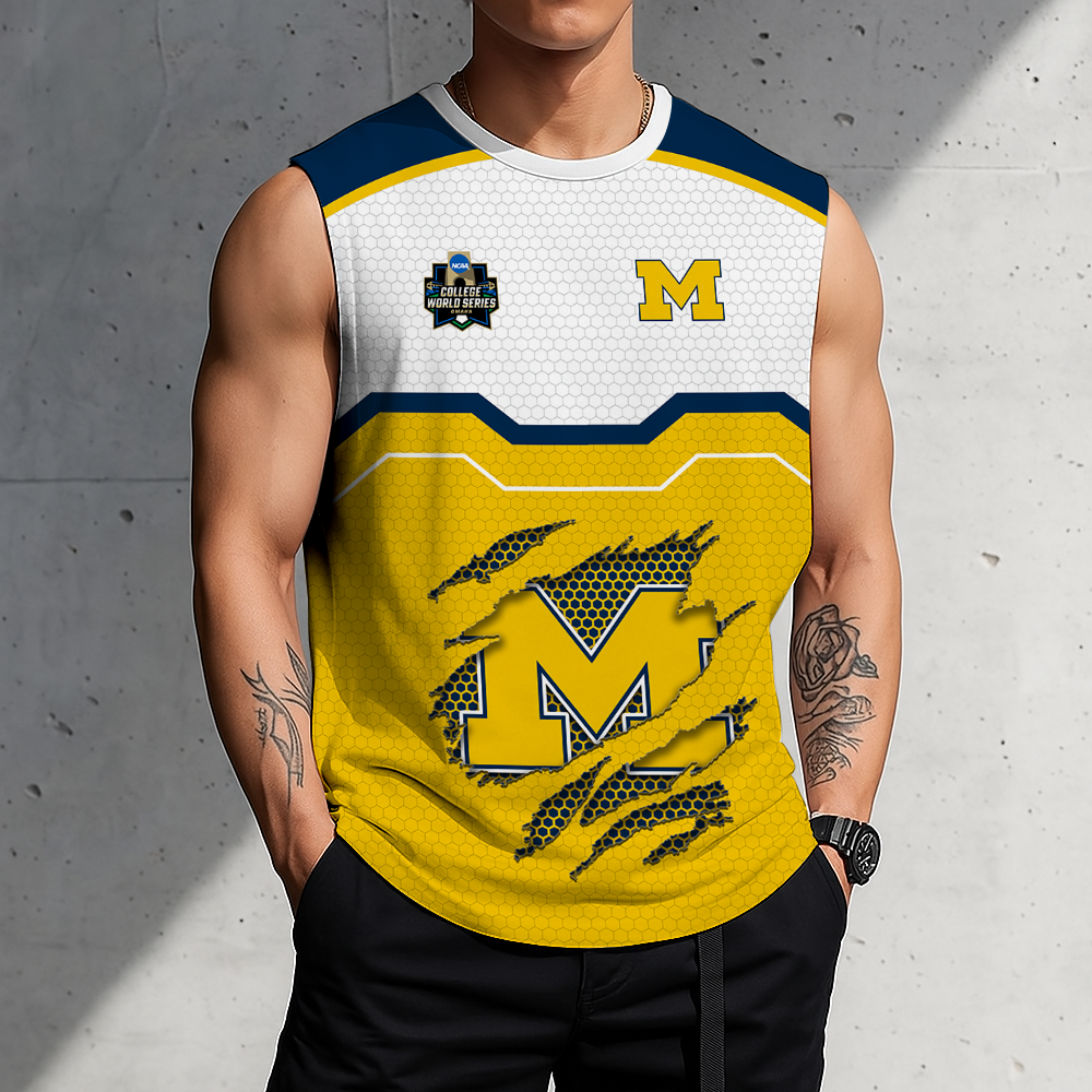 LIMITED EDITION - NEW CUSTOMIZED NCAA CWS01 MIW MICHIGAN WOLVERINES MEN'S GYM SHIRT