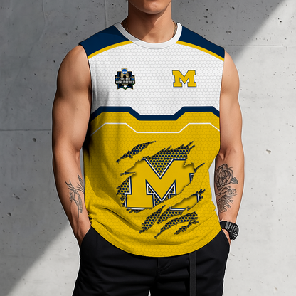LIMITED EDITION - NEW CUSTOMIZED NCAA CWS01 MIW MICHIGAN WOLVERINES MEN'S GYM SHIRT