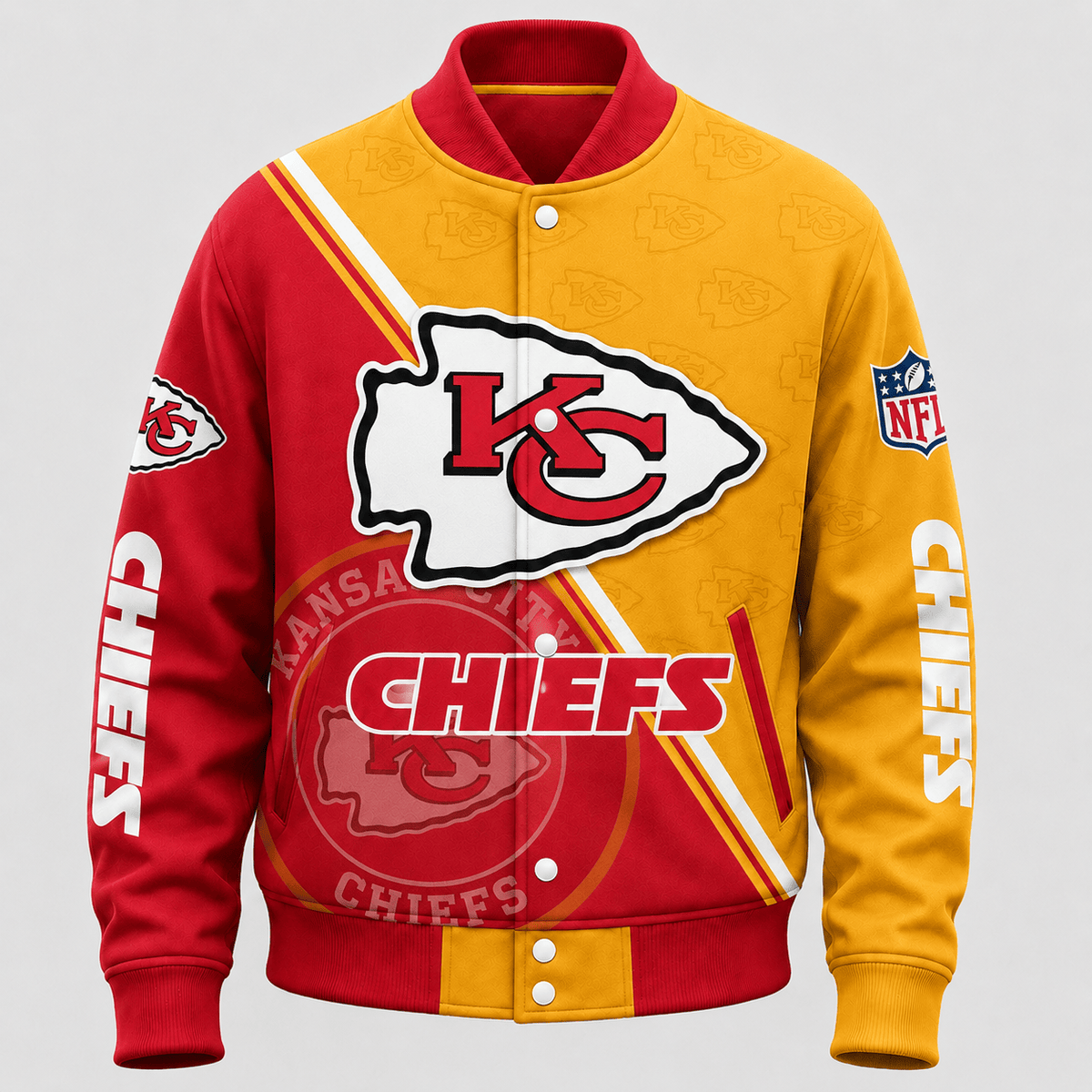 SPECIAL EDITION - NEW CUSTOMIZED | NFL01 KCC KANSAS CITY CHIEFS SATIN VARSITY & BASEBALL JACKET