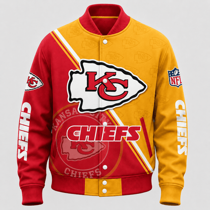 SPECIAL EDITION - NEW CUSTOMIZED | NFL01 KCC KANSAS CITY CHIEFS SATIN VARSITY & BASEBALL JACKET