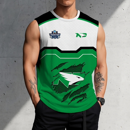 LIMITED EDITION - NEW CUSTOMIZED NCAA MFF01 NFH NORTH DAKOTA FIGHTING HAWKS MEN'S GYM SHIRT
