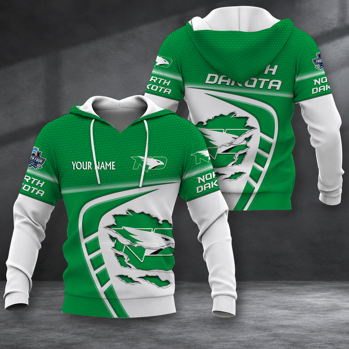 ELITE EDITION - NEW CUSTOMIZED NCAA MFF01 NFH NORTH DAKOTA FIGHTING HAWKS HOODIE, ZIP HOODIE, T-SHIRT, POLO SHIRT, ZIP POLO SHIRT & SWEATSHIRT