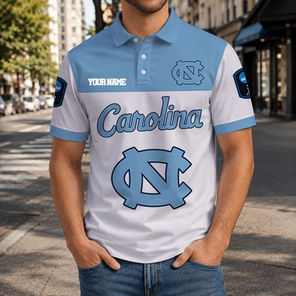 VIRAL EDITION - NEW CUSTOMIZED NCAA CFH01 NTH NORTH CAROLINA TAR HEELS POLO SHIRT, ZIP POLO SHIRT & T-SHIRTS