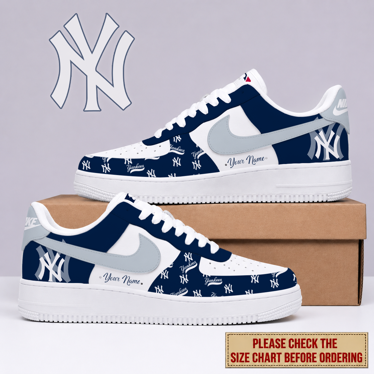 VIRAL EDITION - NEW CUSTOMIZED MLB01 NYY NEW YORK YANKEES AF1 SHOES