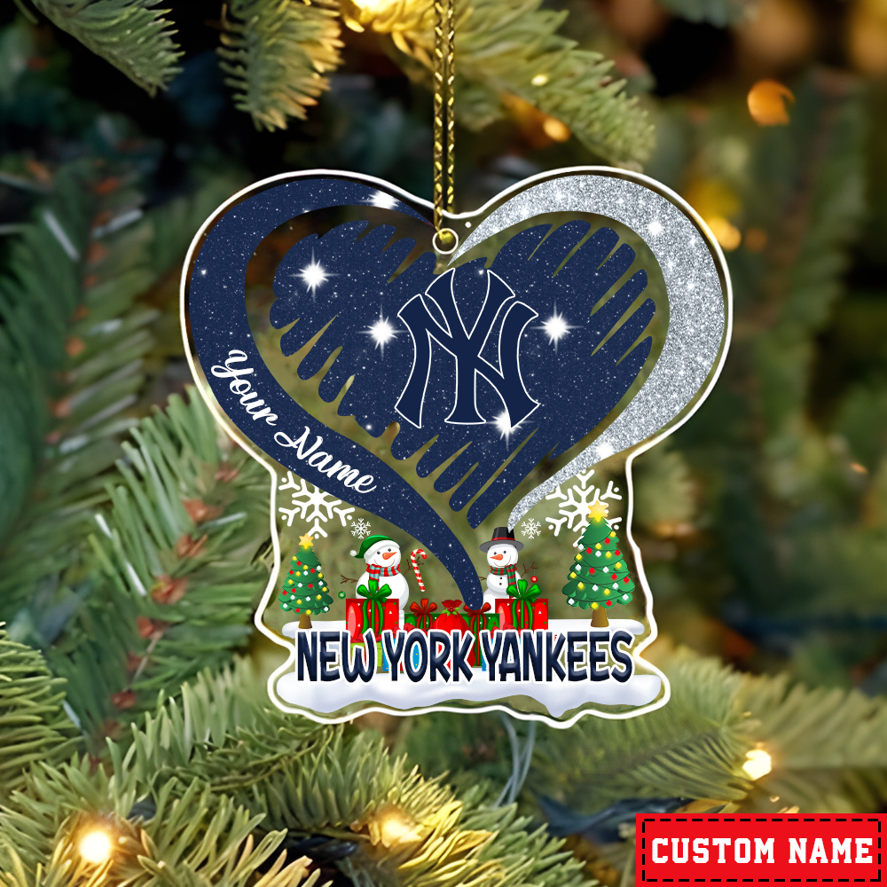 FINAL SALE - NEW CUSTOMIZED MLB01 NYY NEW YORK YANKEES CHRISTMAS ACRYLIC ORNAMENT