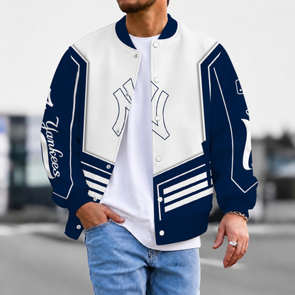 EXCLUSIVE EDITION - NEW CUSTOMIZED MLB01 NYY NEW YORK YANKEES SATIN VARSITY & BASEBALL JACKET