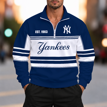 LIMITED EDITION - NEW CUSTOMIZED MLB01 NYY NEW YORK YANKEES ZIPPER SWEATSHIRT