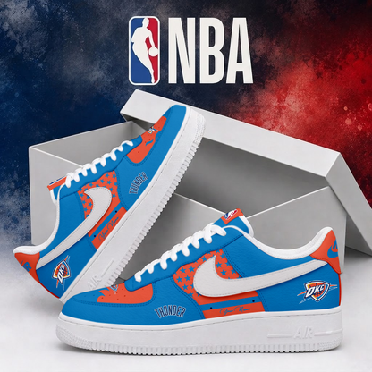 FINAL SALE - NEW CUSTOMIZED NBA01 OCT OKLAHOMA CITY THUNDER  AF1 SHOES