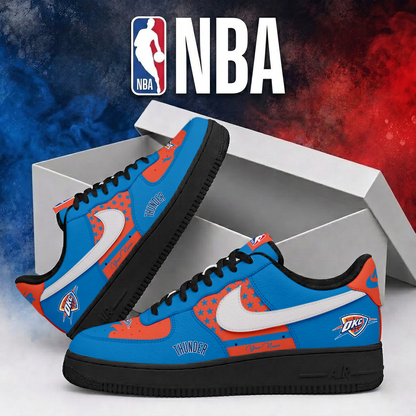 FINAL SALE - NEW CUSTOMIZED NBA01 OCT OKLAHOMA CITY THUNDER  AF1 SHOES