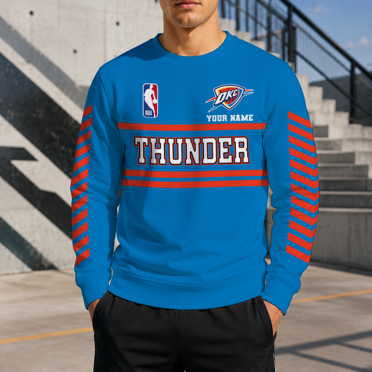 FINAL SALE - NEW CUSTOMIZED NBA01 OCT OKLAHOMA CITY THUNDER UNISEX SWEATSHIRT