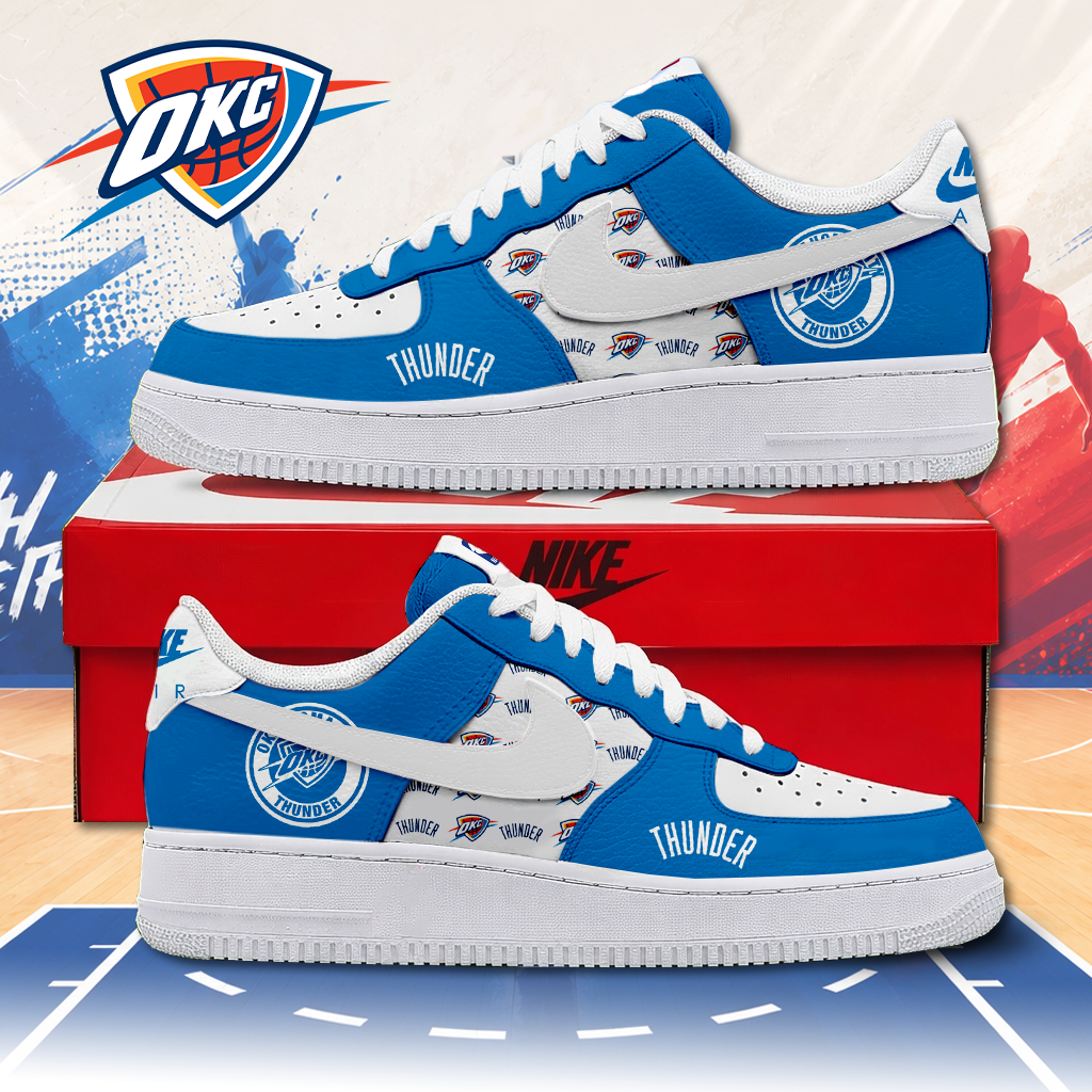 FINAL SALE - NEW CUSTOMIZED NBA01 OCT OKLAHOMA CITY THUNDER AF1 SNEAKERS