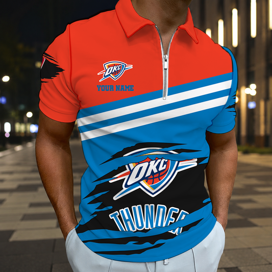 FINAL SALE - NEW CUSTOMIZED NBA01 OCT OKLAHOMA CITY THUNDER T-SHIRT, POLO SHIRT, ZIP POLO SHIRT, SWEATSHIRT, HOODIE & ZIP HOODIE