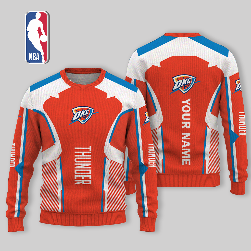 LIMITED EDITION - NEW CUSTOMIZED NBA01 OCT OKLAHOMA CITY THUNDER UGLY SWEATER
