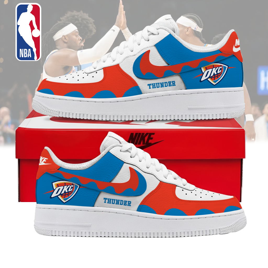 FINAL SALE - NEW CUSTOMIZED NBA01 OCT OKLAHOMA CITY THUNDER AF1 SNEAKERS