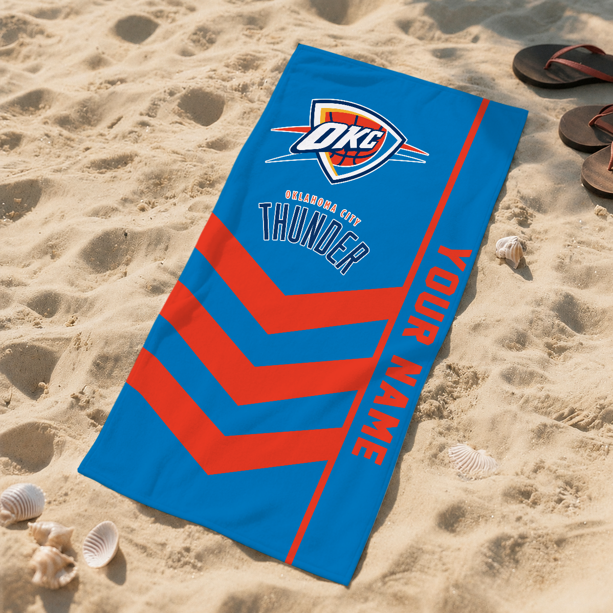 HOT DEAL - NEW CUSTOMIZED NBA01 OCT OKLAHOMA CITY THUNDER BEACH TOWEL FOR FAN
