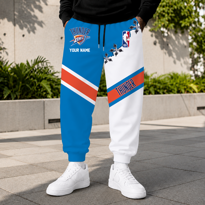 FINAL SALE - NEW CUSTOMIZED NBA01 OCT OKLAHOMA CITY THUNDER SWEATPANTS