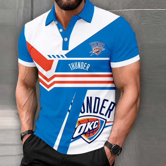 FINAL SALE - NEW CUSTOMIZED NBA01 OCT OKLAHOMA CITY THUNDER POLO SHIRT, ZIP POLO SHIRT & T-SHIRTS