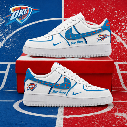 LIMITED EDITION - NEW CUSTOMIZED NBA01 OCT OKLAHOMA CITY THUNDER AF1 SNEAKERS