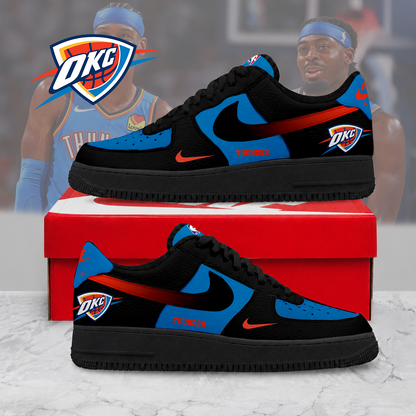 FINAL SALE - NEW CUSTOMIZED NBA01 OCT OKLAHOMA CITY THUNDER AF1 SNEAKERS