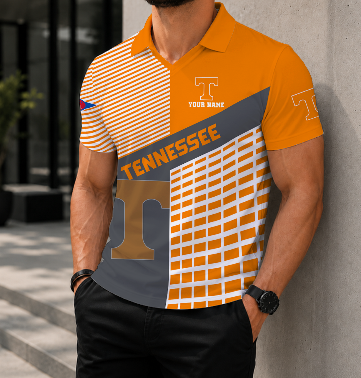 VIRAL EDITION - NEW CUSTOMIZED NCAA FBS01 TNV TENNESSEE VOLUNTEERS POLO SHIRT