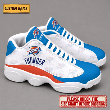 SPECIAL EDITION - NEW CUSTOMIZED NBA01 OCT OKLAHOMA CITY THUNDER AIR JORDAN 13 LOW TOP SNEAKER