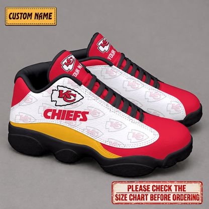 LIMITED EDITION - NEW CUSTOMIZED NFL01 KCC KANSAS CITY CHIEFS AIR JORDAN 13 LOW TOP SNEAKER