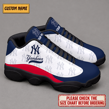 LIMITED EDITION - NEW CUSTOMIZED NFL01 NYY NEW YORK YANKEES AIR JORDAN 13 LOW TOP SNEAKER