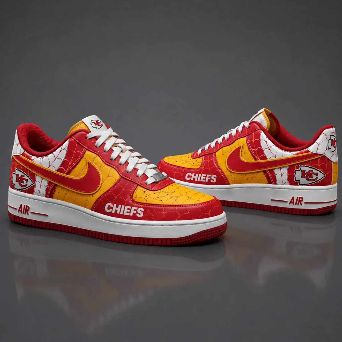 [SPECIAL OFFER] NEW CUSTOMIZED NFL01 KCC KANSAS CITY CHIEFS x SPIDER AF1 SHOES