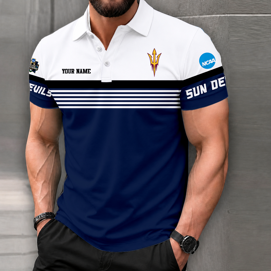 LIMITED EDITION - NEW CUSTOMIZED NCAA CWS02 ASS ARIZONA STATE SUN DEVILS POLO SHIRT