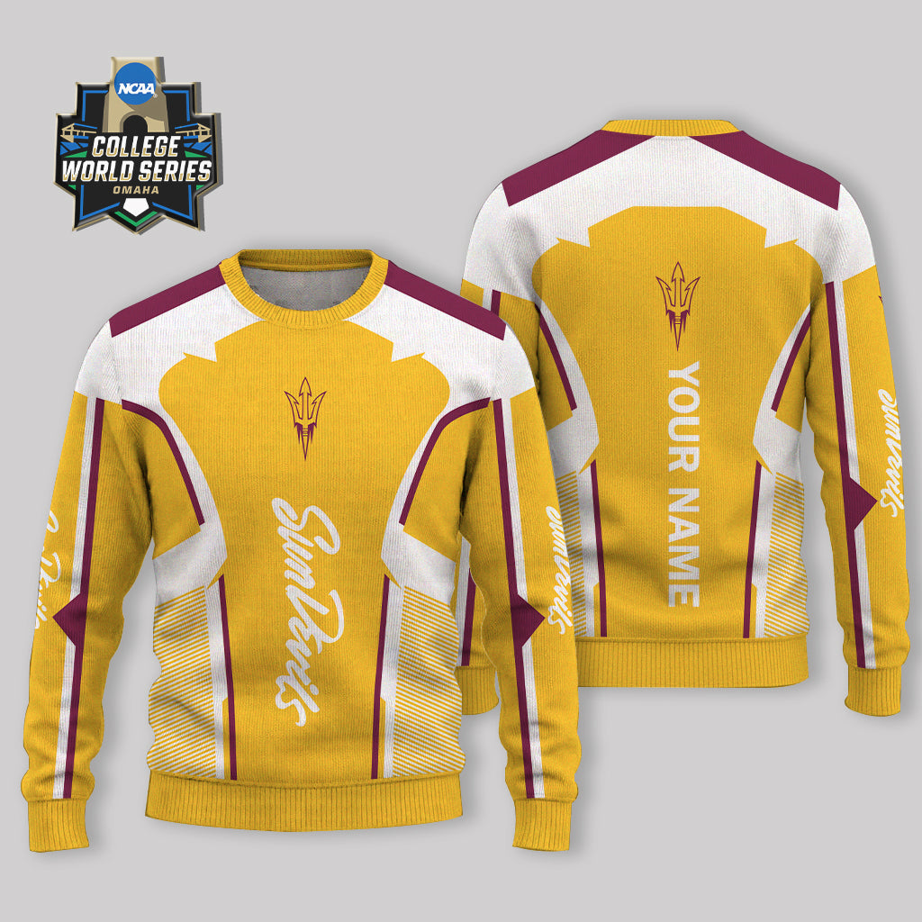 LIMITED EDITION - NEW CUSTOMIZED NCAA CWS02 ASS ARIZONA STATE SUN DEVILS UGLY SWEATER