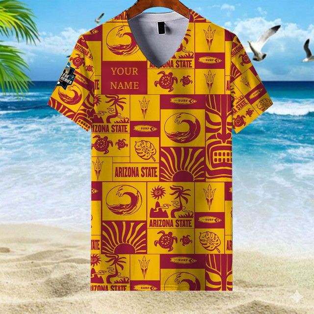 LIMITED EDITION - NEW CUSTOMIZED NCAA CWS02 ASS AS SUN DEVILS V-NECK FEMALE SHIRT