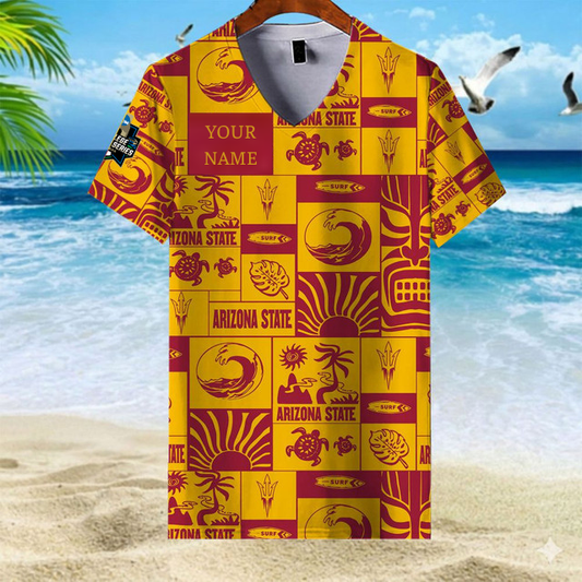 LIMITED EDITION - NEW CUSTOMIZED NCAA CWS02 ASS AS SUN DEVILS V-NECK FEMALE SHIRT
