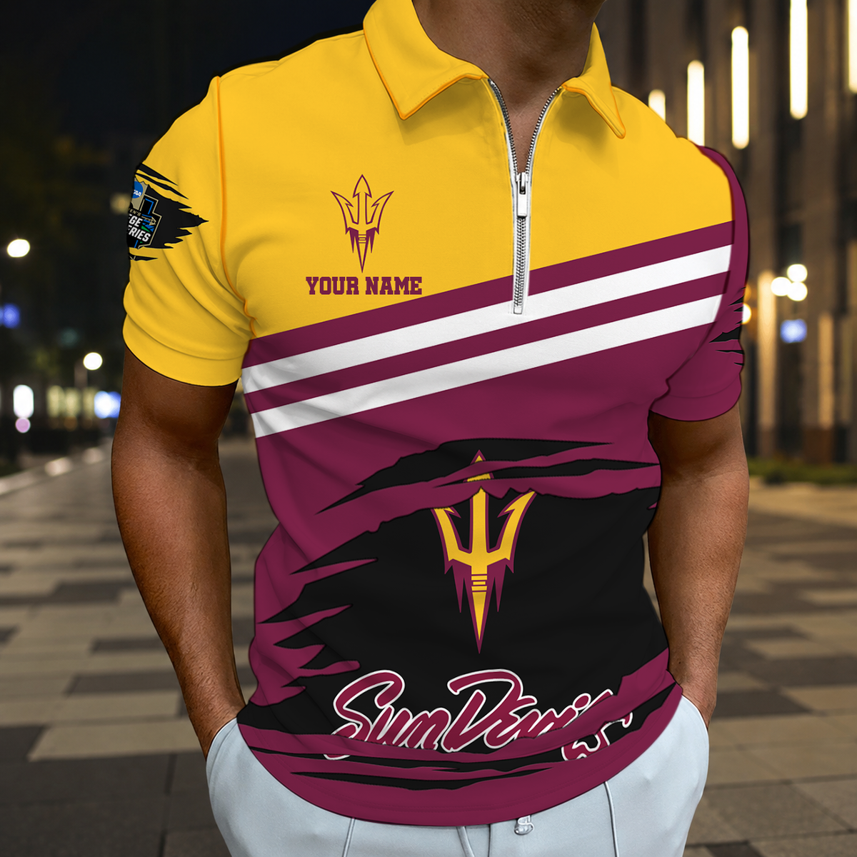 SPECIAL EDITION - NEW CUSTOMIZED NCAA CWS02 ASS ARIZONA STATE SUN DEVILS T-SHIRT, POLO SHIRT, ZIP POLO SHIRT, SWEATSHIRT, HOODIE & ZIP HOODIE