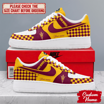 SPECIAL EDITION - NEW CUSTOMIZED NCAA CWS02 ASS ARIZONA STATE SUN DEVILS AF1 SHOES