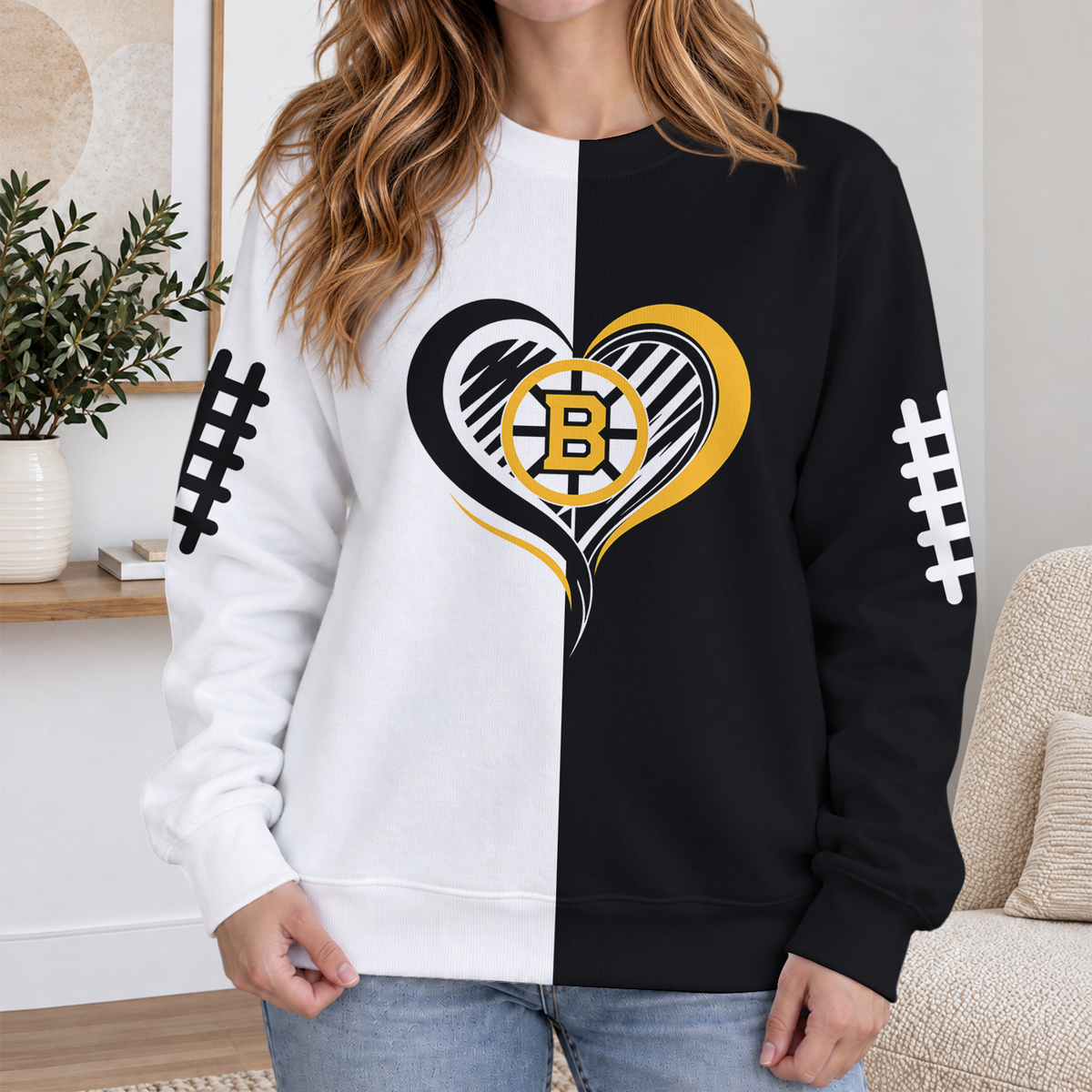 LIMITED EDITION - NEW CUSTOMIZED NHL02 BTB BOSTON BRUINS RIBBED HOODIE & SWEATSHIRT
