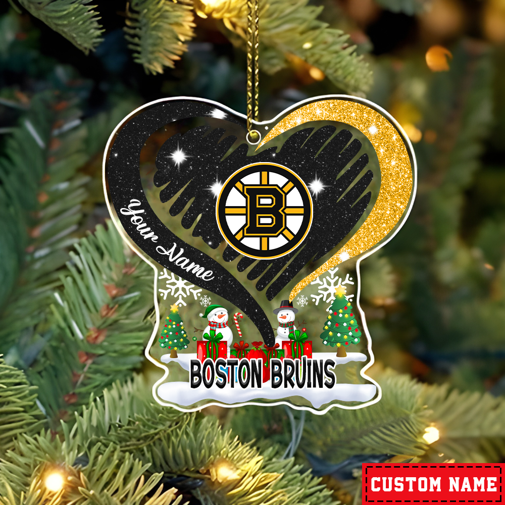 LIMITED EDITION - NEW CUSTOMIZED NHL02 BTB BOSTON BRUINS CHRISTMAS ACRYLIC ORNAMENT