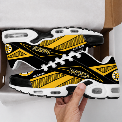 LIMITED EDITION - NEW CUSTOMIZED NHL02 BTB BOSTON BRUINS AIR MAX PLUS SNEAKERS