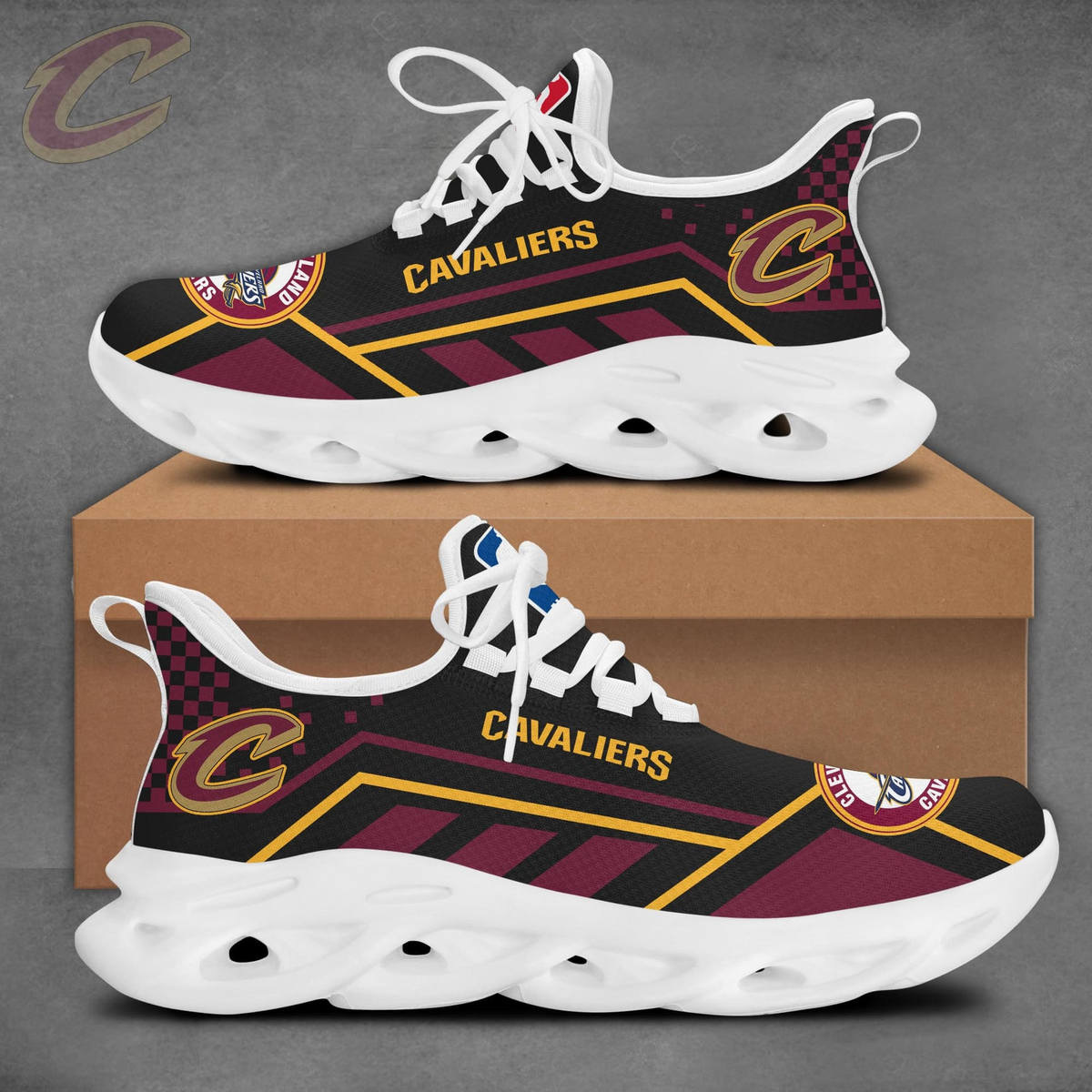 LIMITED EDITION - NEW CUSTOMIZED NBA02 CCA CLEVELAND CAVALIERS MAX SOUL SHOES