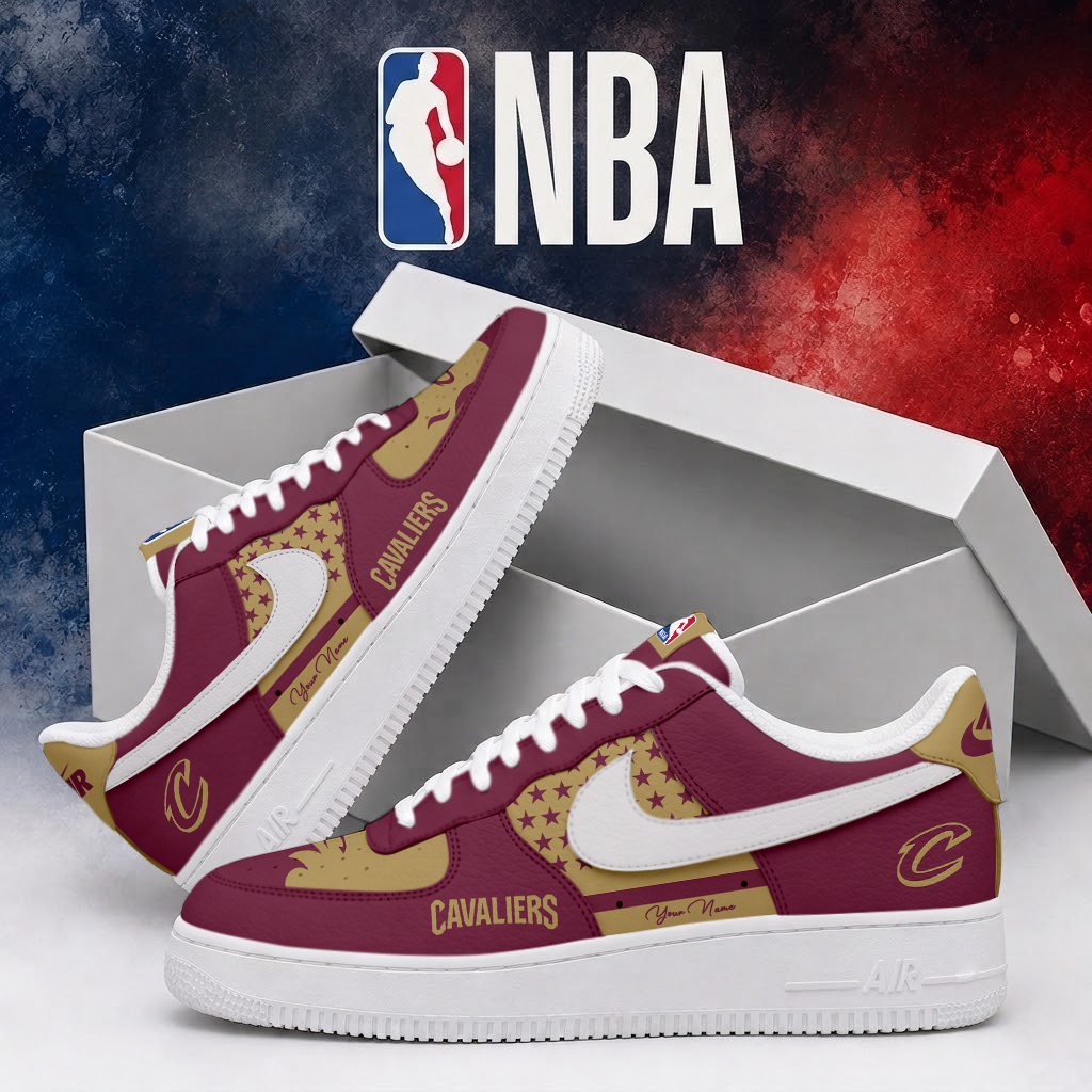 FINAL SALE - NEW CUSTOMIZED NBA02 CCA CLEVELAND CAVALIERS AF1 SHOES