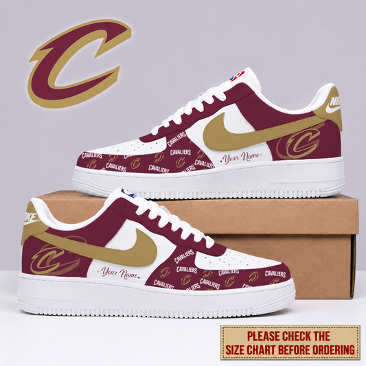 ELITE EDITION - NEW CUSTOMIZED NBA02 CCA CLEVELAND CAVALIERS AF1 SNEAKERS