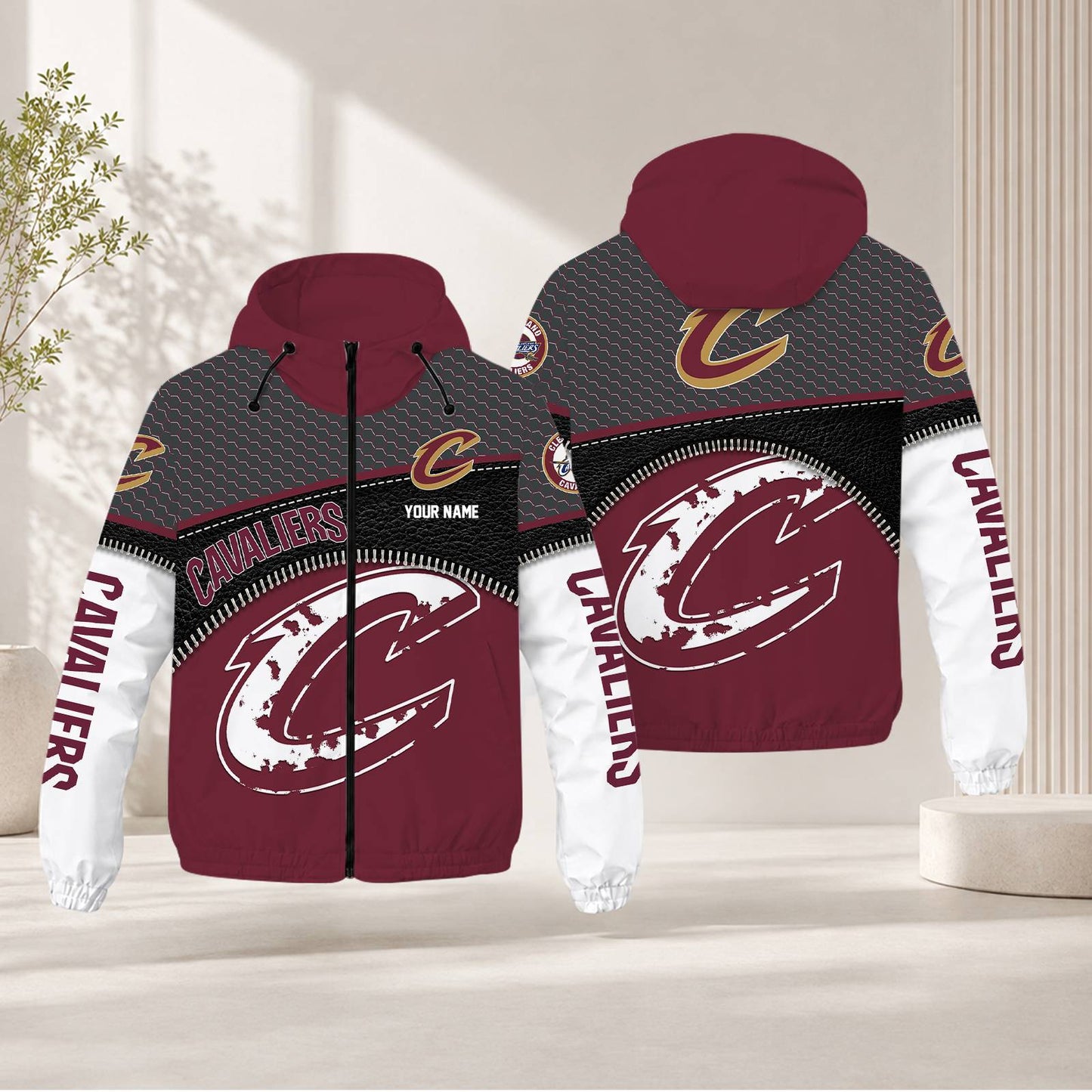 FLASH SALE - NEW CUSTOMIZED NBA02 CCA CLEVELAND CAVALIERS WINDBREAKER JACKET