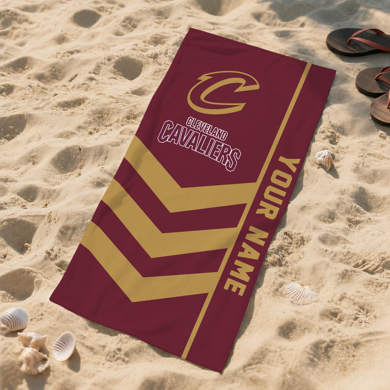 HOT DEAL - NEW CUSTOMIZED NBA02 CCA CLEVELAND CAVALIERS BEACH TOWEL FOR FAN