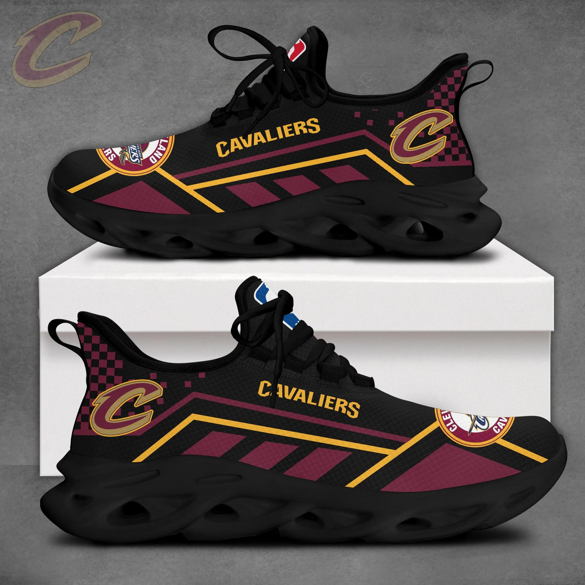 LIMITED EDITION - NEW CUSTOMIZED NBA02 CCA CLEVELAND CAVALIERS MAX SOUL SHOES