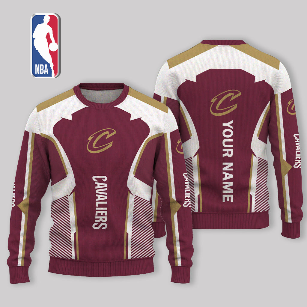 LIMITED EDITION - NEW CUSTOMIZED NBA02 CCA CLEVELAND CAVALIERS UGLY SWEATER